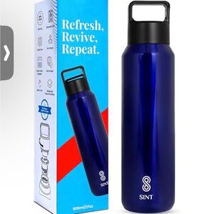 Sports Water Bottle Stainless Steel 27 Oz Leak Proof Gym Blue NEW